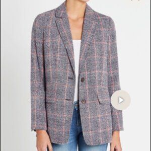 REBECCA TAYLOR COTTON BLEND TWEEDY BLAZER - PLAID - SZ. M